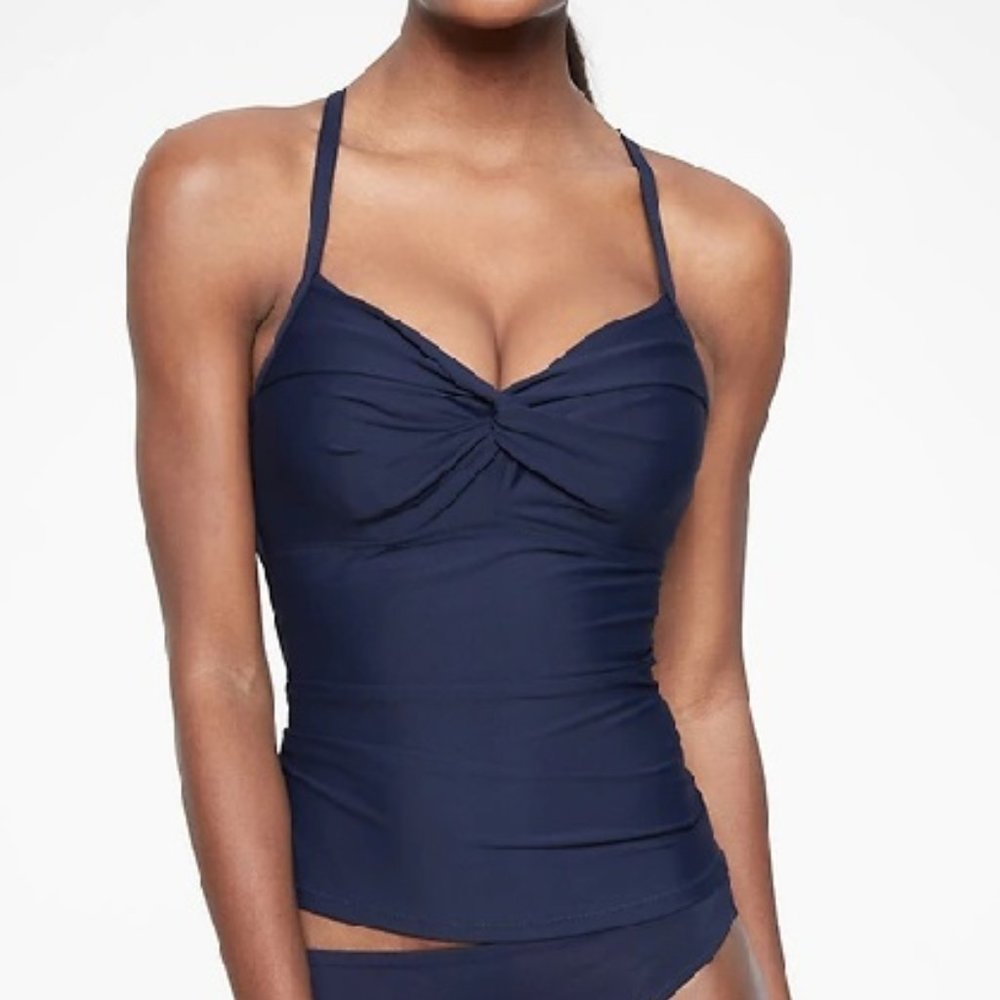 NWT Athleta Twister Tankini Top 36BC Blue D838